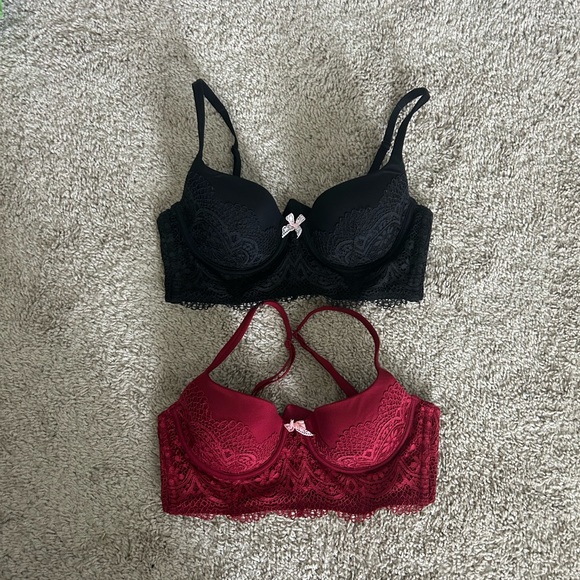 Set of 2 Body By Victoria Lined Demi Lace Bras - Picture 4 of 9